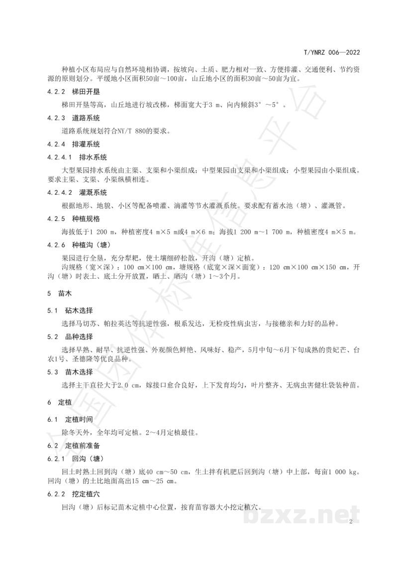 T/YNRZ 006-2022红河流域芒果种植技术规范 T/YNRZ 006-2022红河流域芒果种植技术规范