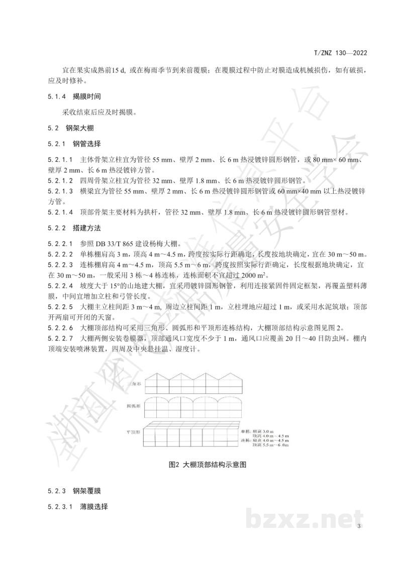 T/ZNZ 130-2022杨梅设施栽培技术规范 T/ZNZ 130-2022杨梅设施栽培技术规范
