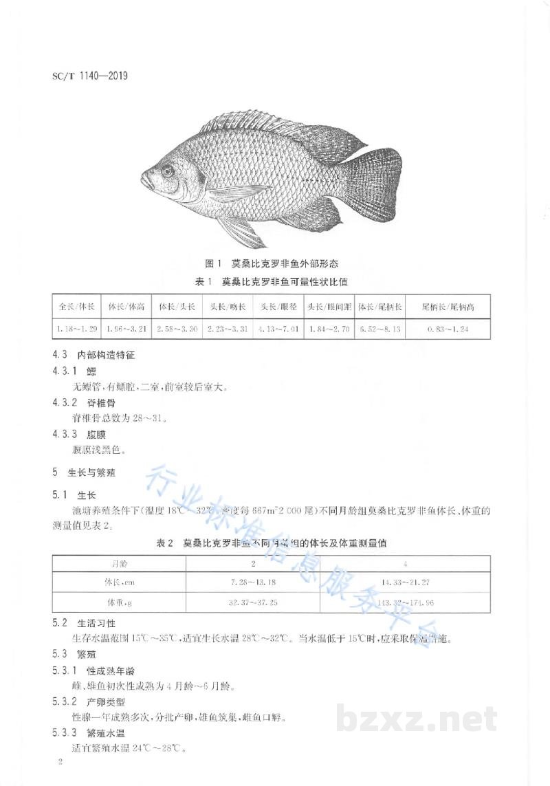 SC/T 1140-2019莫桑比克罗非鱼 SC/T 1140-2019莫桑比克罗非鱼