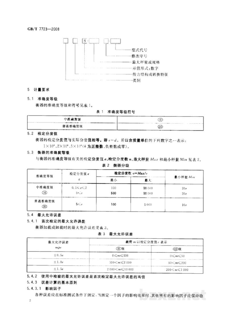 GB/T 7723-2008固定式电子衡器 GB/T 7723-2008固定式电子衡器