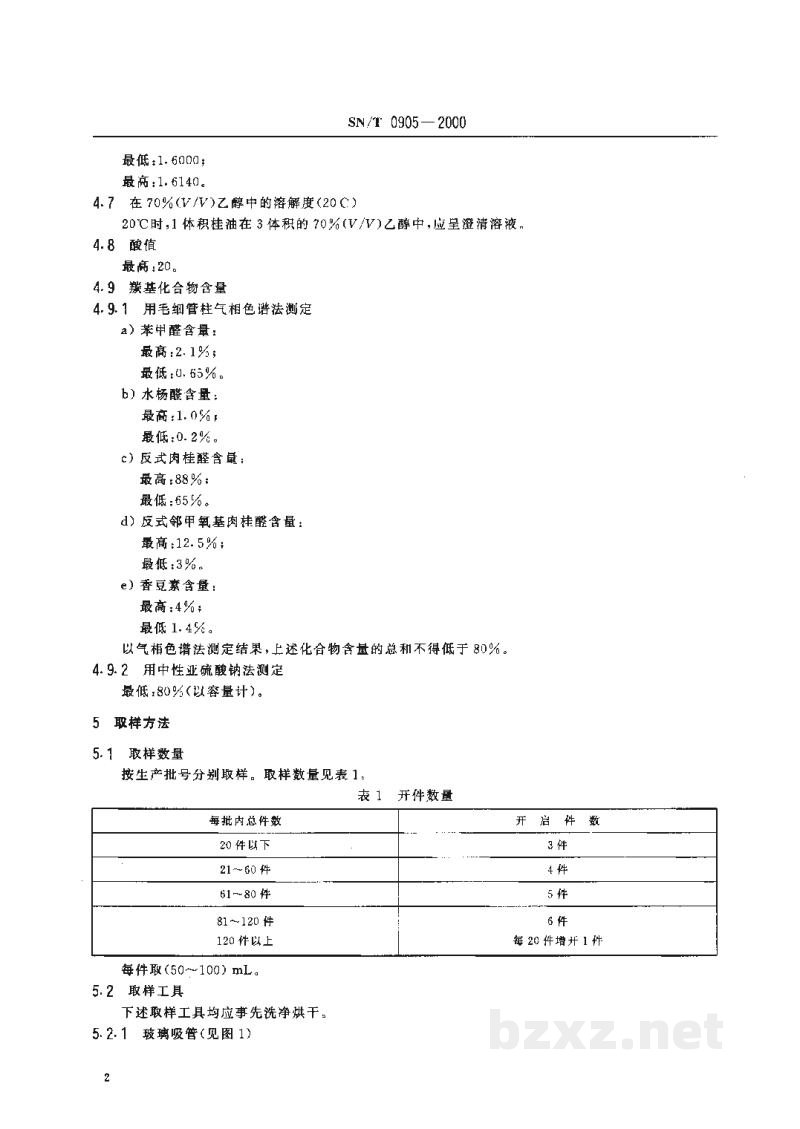 SN/T 0905-2000出口桂油 SN/T 0905-2000出口桂油