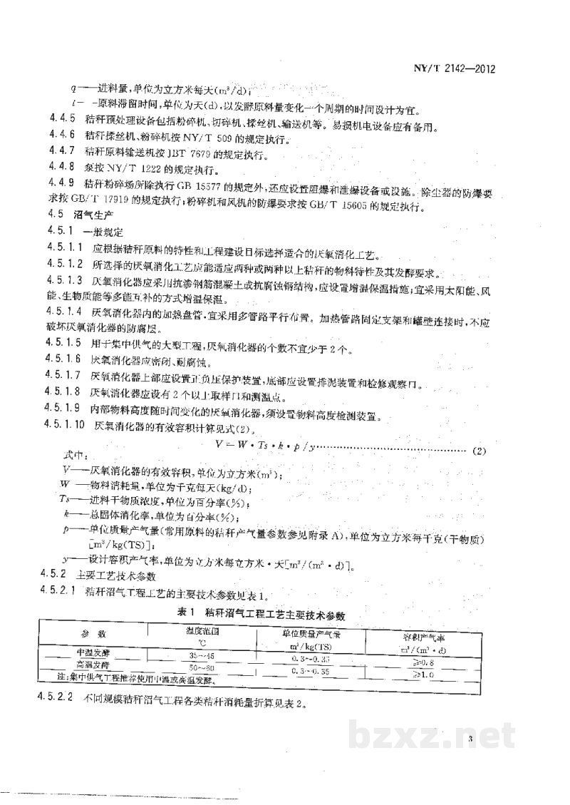 NY/T 2142-2012秸秆沼气工程工艺设计规范 NY/T 2142-2012秸秆沼气工程工艺设计规范