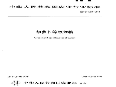 NY/T 1983-2011胡萝卜等级规格