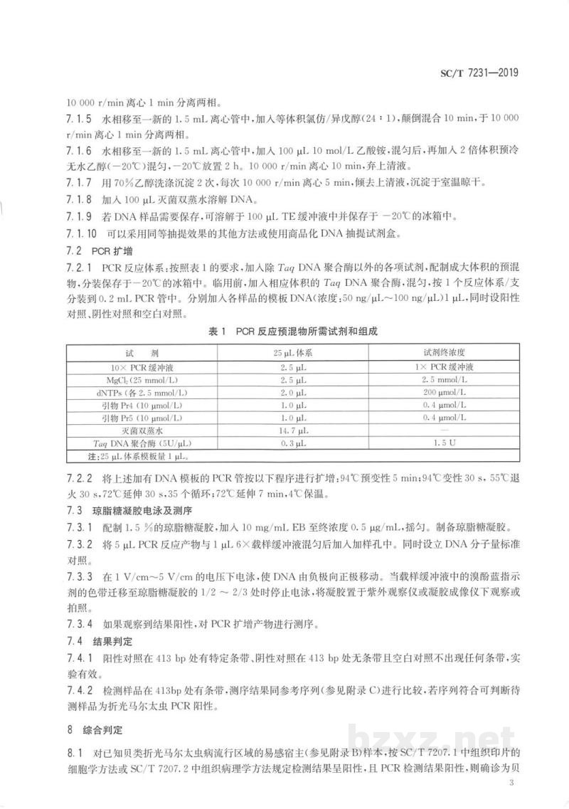 SC/T 7231-2019贝类折光马尔太虫病诊断规程 SC/T 7231-2019贝类折光马尔太虫病诊断规程