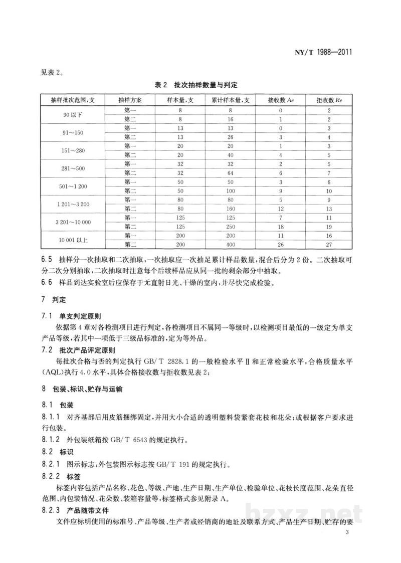 NY/T 1988-2011叶脉干花 NY/T 1988-2011叶脉干花