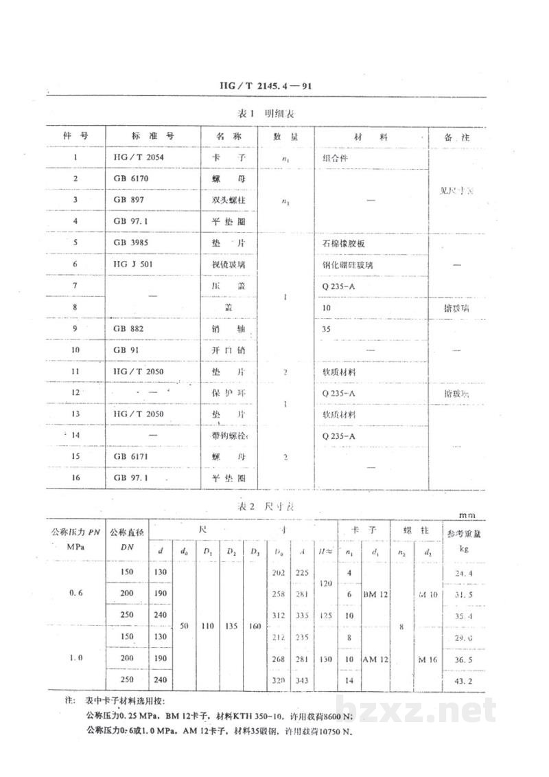 HG/T 2145.4-1991搪玻璃手孔 带视镜快开手孔 HG/T 2145.4-1991搪玻璃手孔 带视镜快开手孔