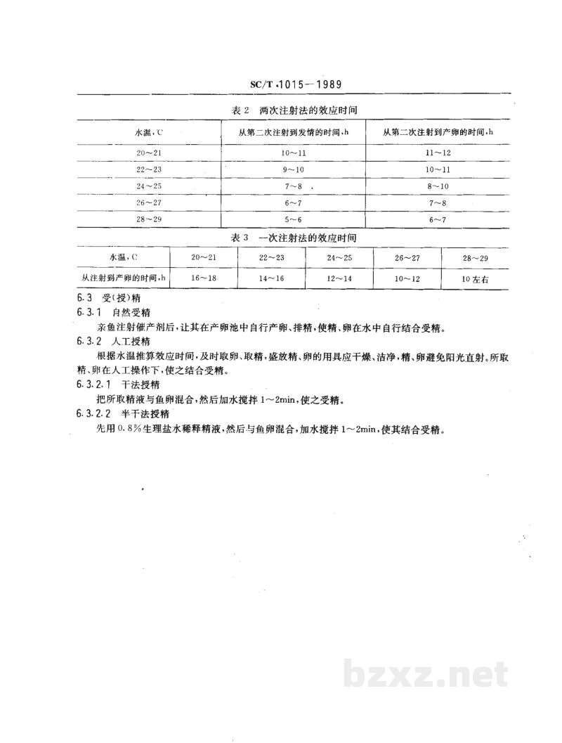 SC/T 1015-1989鲢鱼、鳙鱼亲鱼 催产技术要求 SC/T 1015-1989鲢鱼、鳙鱼亲鱼 催产技术要求