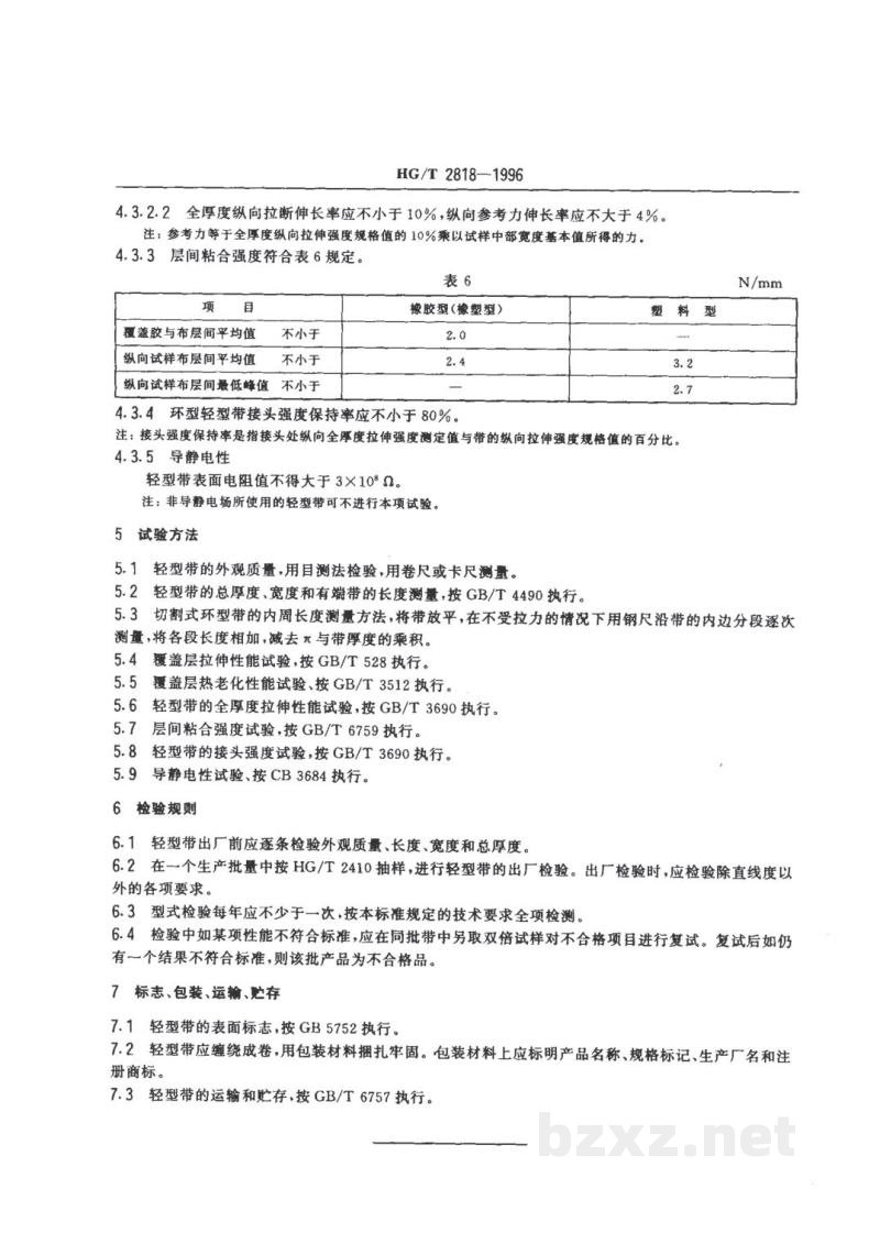 HG/T 2818-1996轻型输送带 HG/T 2818-1996轻型输送带