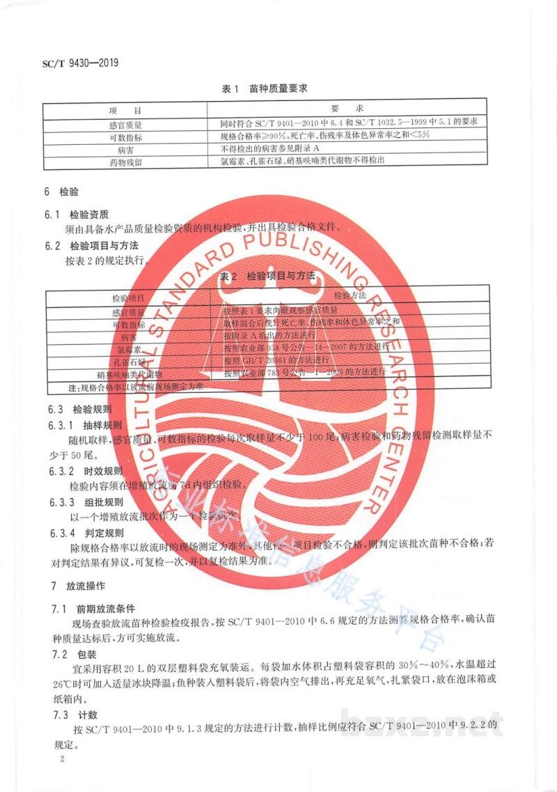 SC/T 9430-2019水生生物增殖放流技术规范鳜 SC/T 9430-2019水生生物增殖放流技术规范鳜