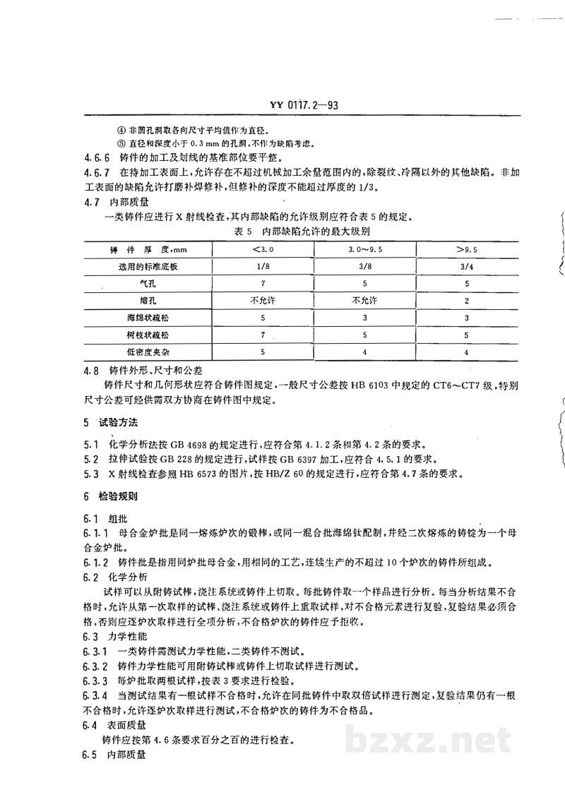 YY 0117.2-1993外科植入物 骨关节假体锻、铸件 ZTiAl5V4 钛合金锻件 YY 0117.2-1993外科植入物 骨关节假体锻、铸件 ZTiAl5V4 钛合金锻件
