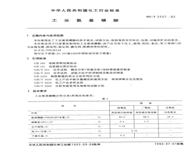 HG/T 2527-1993工业氨基磺酸 
