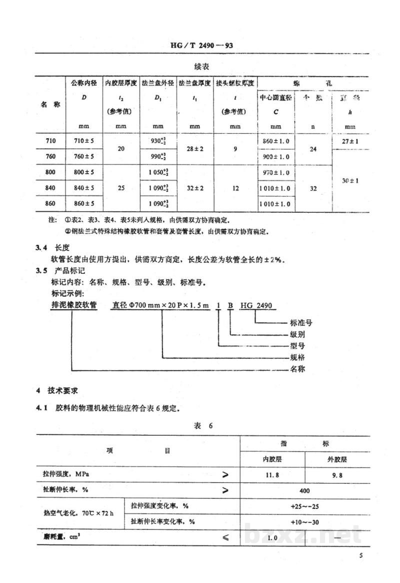 HG/T 2490-1993排、吸泥橡胶软管 HG/T 2490-1993排、吸泥橡胶软管