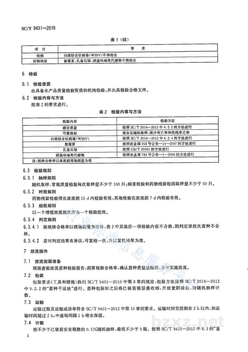SC/T 9431-2019水生生物增殖放流技术规范拟穴青蟹