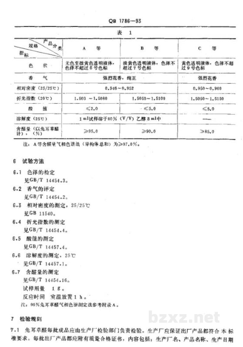QB 1786-1993兔耳草醛 QB 1786-1993兔耳草醛