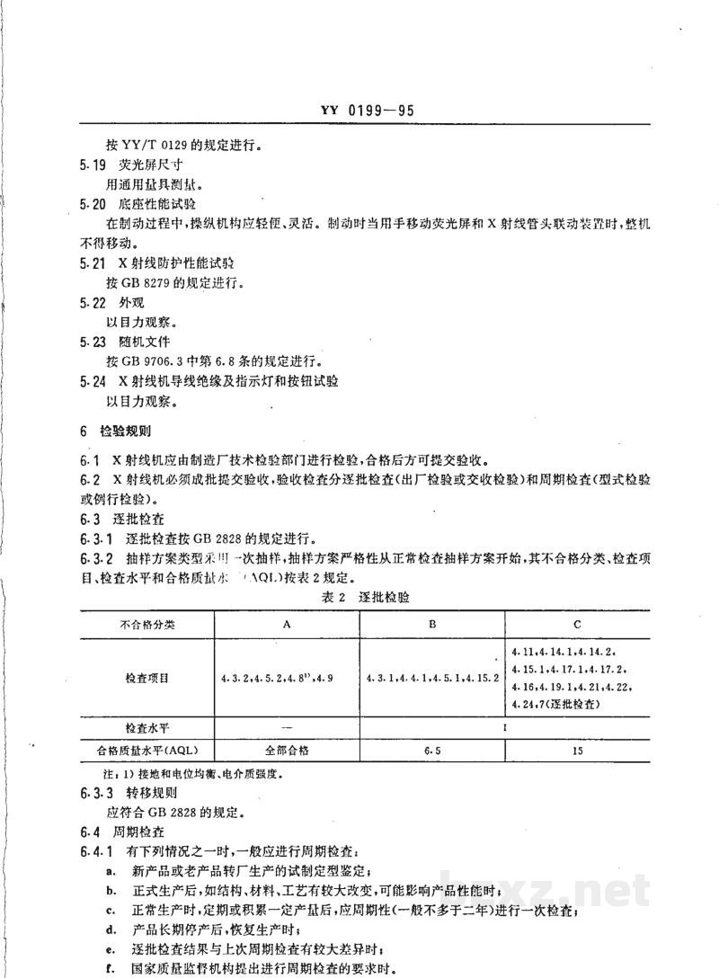 YY 0199-199530mA医用诊断X射线机 YY 0199-199530mA医用诊断X射线机