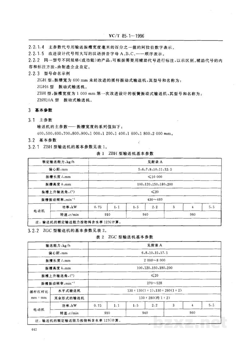 YC/T 85.1-1996烟草机械 振动式输送机 第1部分:型式与基本参数 