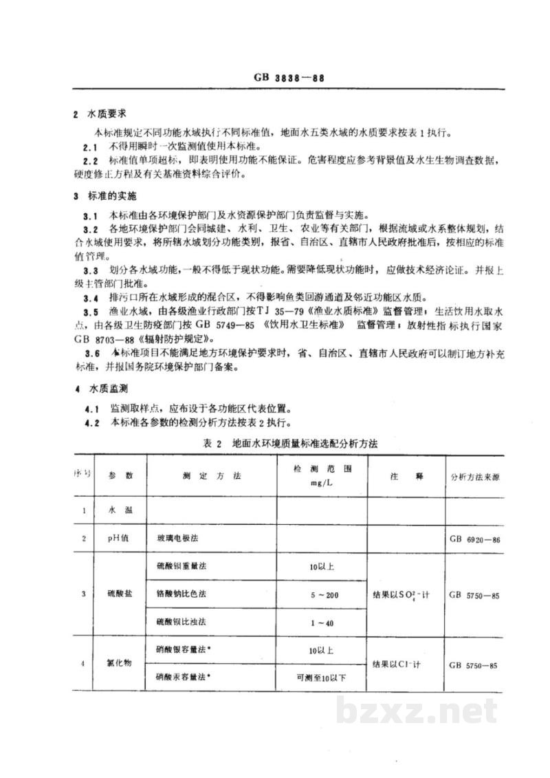 GB 3838-1988地面水环境质量标准 GB 3838-1988地面水环境质量标准