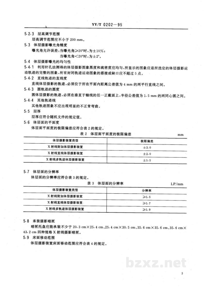 YY/T 0202-1995医用X射线体层摄影装置 YY/T 0202-1995医用X射线体层摄影装置