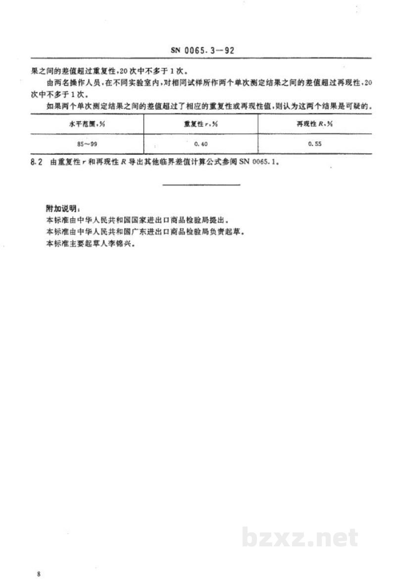 SN 0065.3-1992出口富铕 富钇 钐铕钆氧化物测定方法 重量法测定稀土氧化物总量 SN 0065.3-1992出口富铕 富钇 钐铕钆氧化物测定方法 重量法测定稀土氧化物总量