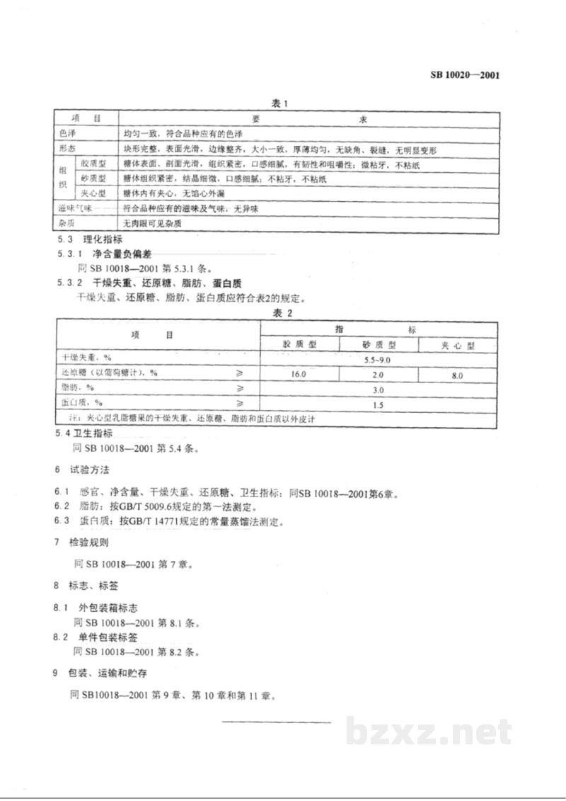 SB 10020-2001乳脂糖果 SB 10020-2001乳脂糖果