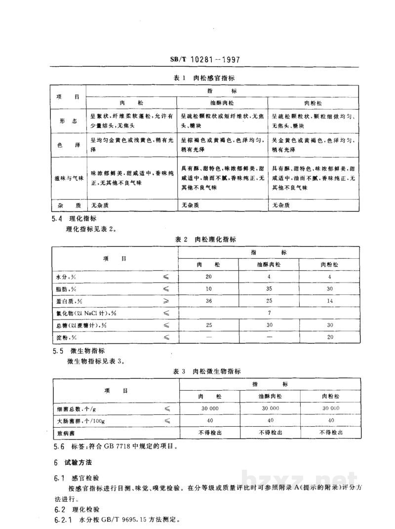 SB/T 10281-1997肉松 SB/T 10281-1997肉松