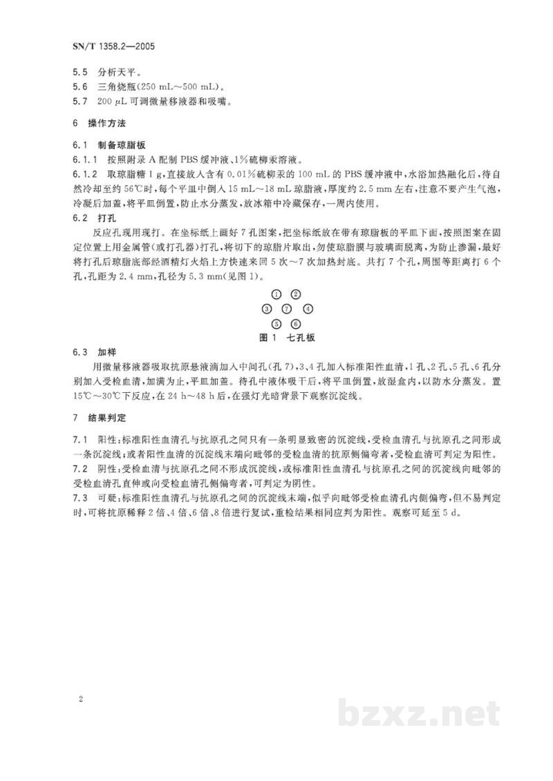 SN/T 1358.2-2005马传染性贫血琼脂凝胶免疫扩散试验操作规程 SN/T 1358.2-2005马传染性贫血琼脂凝胶免疫扩散试验操作规程