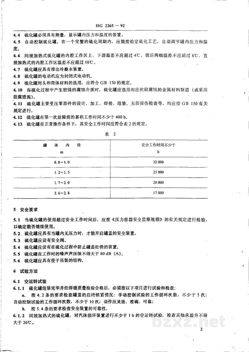 HG 2265-1992卧式硫化罐 HG 2265-1992卧式硫化罐