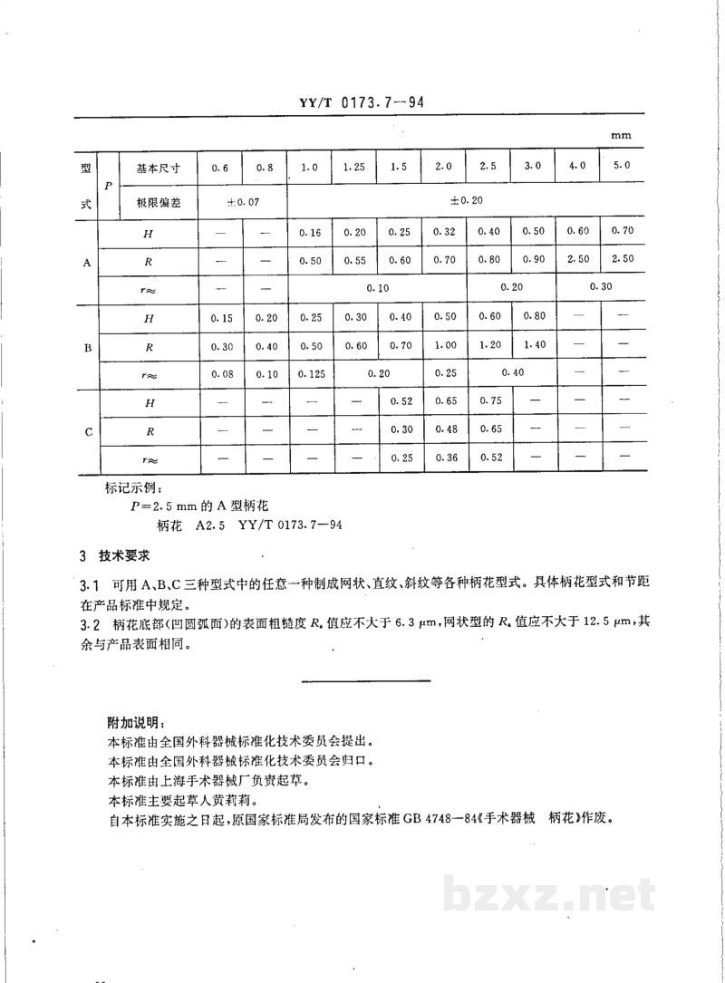 YY/T 0173.7-1994手术器械  柄花 