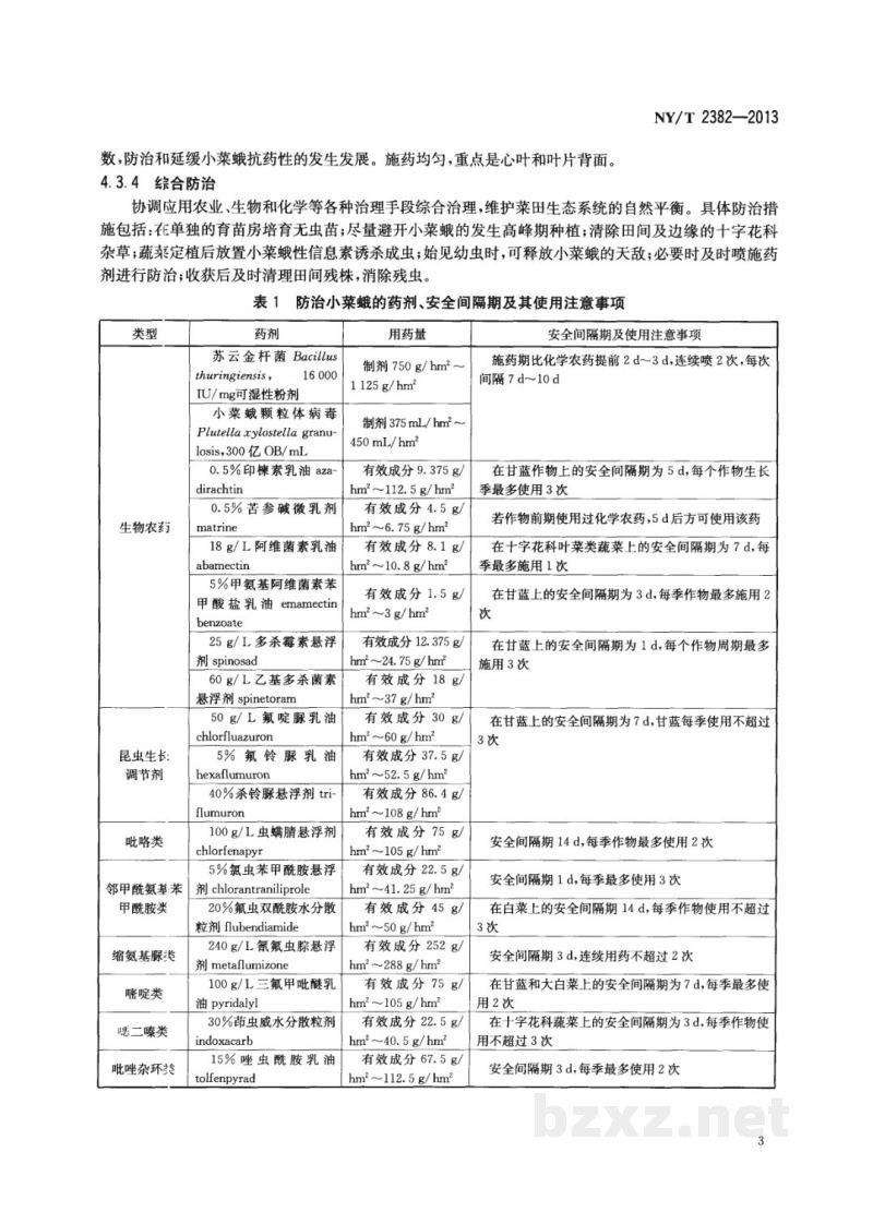 NY/T 2382-2013小菜蛾防治技术规范 NY/T 2382-2013小菜蛾防治技术规范