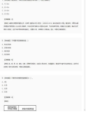 【技术实务】一级消防工程师单选题和多选题105