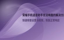荣耀手机无法唤醒语音助手_语音唤醒无法使用的解决方案