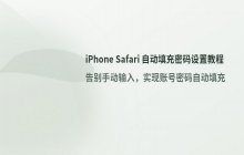 iPhone 如何设置Safari浏览器的自动填充密码功能