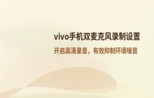 vivo手机录音模式下 开启双麦克风录制功能设置