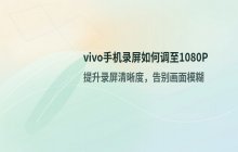 vivo手机录屏分辨率 调整为1080P的操作步骤