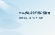 vivo手机语音控制拍照功能_语音拍照设置路径