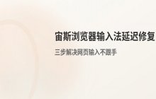 宙斯浏览器网页端输入法延迟_解决网页输入不跟手的问题