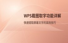 使用WPS截图功能提取文字_提升文档处理效率的技巧