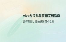 vivo互传批量传输文档的操作步骤_提高文件传输效率