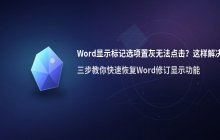 解决Word文档中显示标记选项置灰无法点击的问题