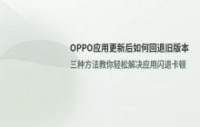 OPPO应用更新后如何退回旧版本