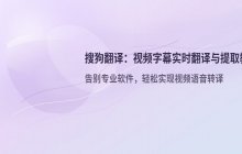 搜狗翻译视频字幕实时翻译及提取