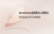WorkBuddy连接数达上限怎么办 修改系统文件打开数限制