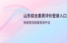 山东省综合素质评价系统登录 评价档案查询平台入口