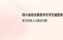 四川省综合素质评价系统官方网站 学生端快速登录入口