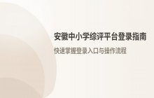 安徽省中小学综合素质评价平台 综合评价系统 登录首页