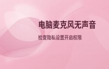 电脑麦克风插入无声音？检查隐私设置并开启麦克风权限