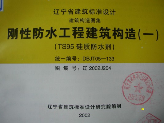  刚性防水工程建筑构造（一）（TS95 硅质防水剂）