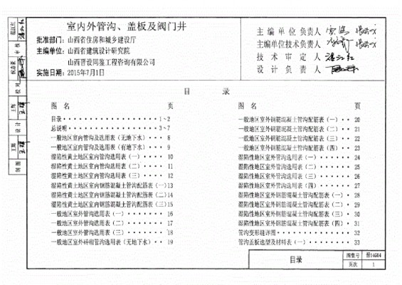 晋14G04 室内外管沟、盖板及阀门井