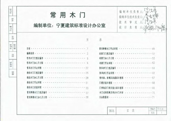 宁02J6-1 常用木门