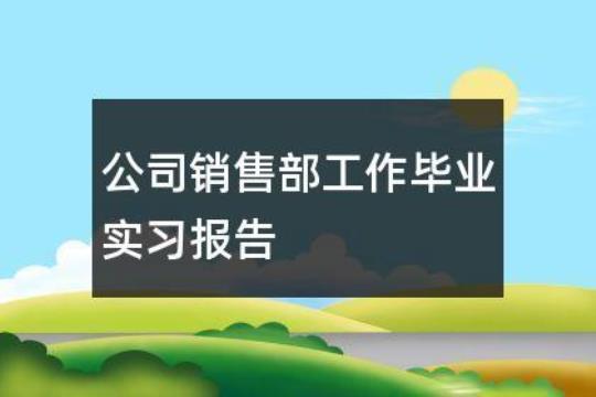 大学生销售部毕业实习报告2000字